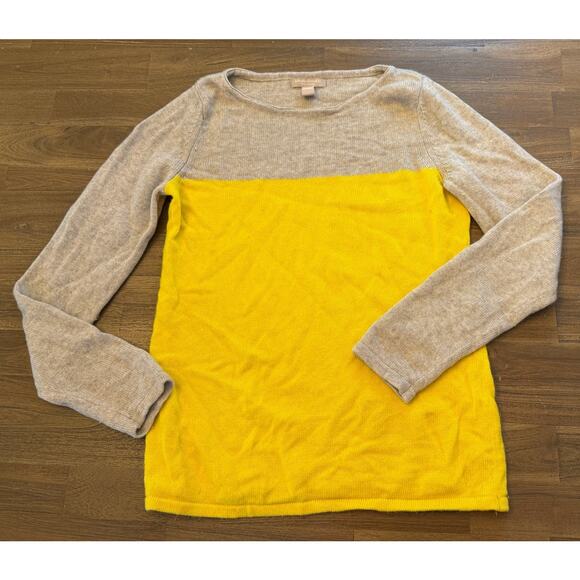 Banana Republic Sweaters - Banana Republic Wool/Cashmere Blend Sweater Yellow Beige Color Block Women *L*